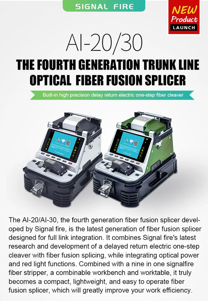 Signalfire AI-9 AI-5 Pro AI-6C+ AI-6A+ AI-20 AI-30 Multi-language Fiber Optic Splicing Machine Optical Fiber Fusion Splicer