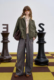 ELFSACK 2025 Winter New Arrivals Casual Loose Embroidered Plaid Long Pants For Woman