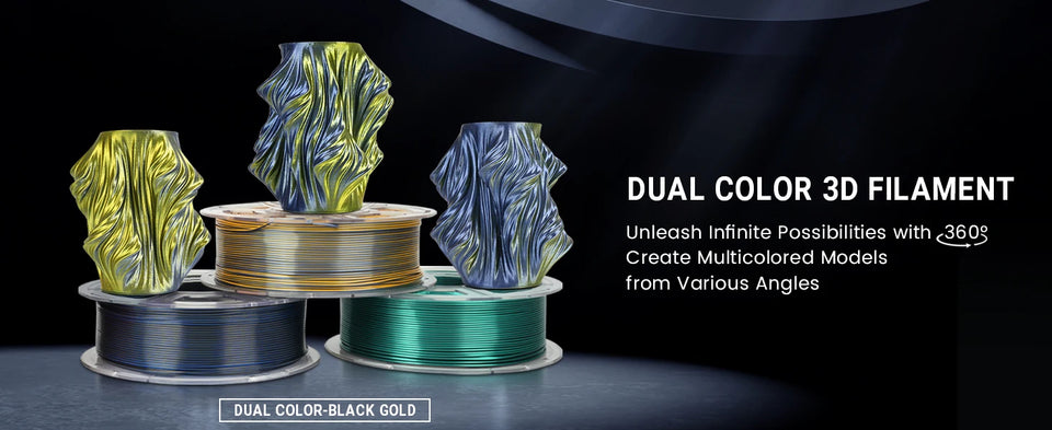 SUNLU Silk PLA PLUS 3D Filament 1.75mm Double Colors Silk Textures Pla+ Gradient Colors Filament for Most FDM 3D Printer 3KG