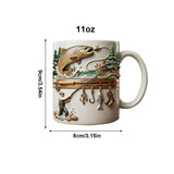 350ml Ceramic Fishing Mug Funny Novelty Drinkware Fisherman Coffee Mug for Cold Weather Outdoor Fishing Camping Hiking Picnic