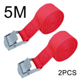 2pcs 5M Car Tension Rope Tie Down Strap Strong Ratchet Belt Car Luggage Bag Cargo Lashing Strap for Truck Motorcycle Bike Boat