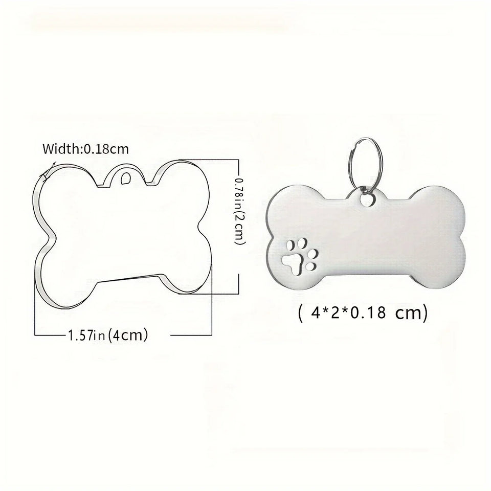 Personalized Engraved High-Quality Dog Tag Bone-Shaped Collar Pendant with Name Phone Number Custom Pet Identification Accessory