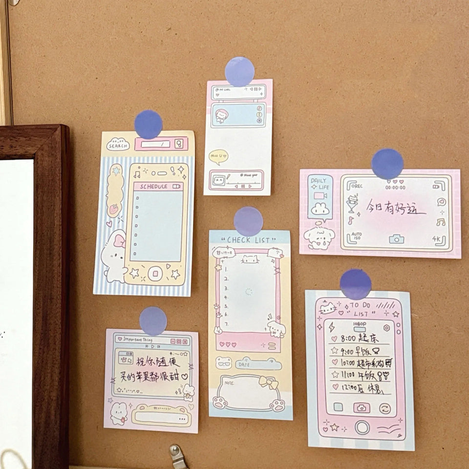 100 Sheets Cute Memo Book Non Sticky, Tearable Leave a Message Notebook Handheld Notes