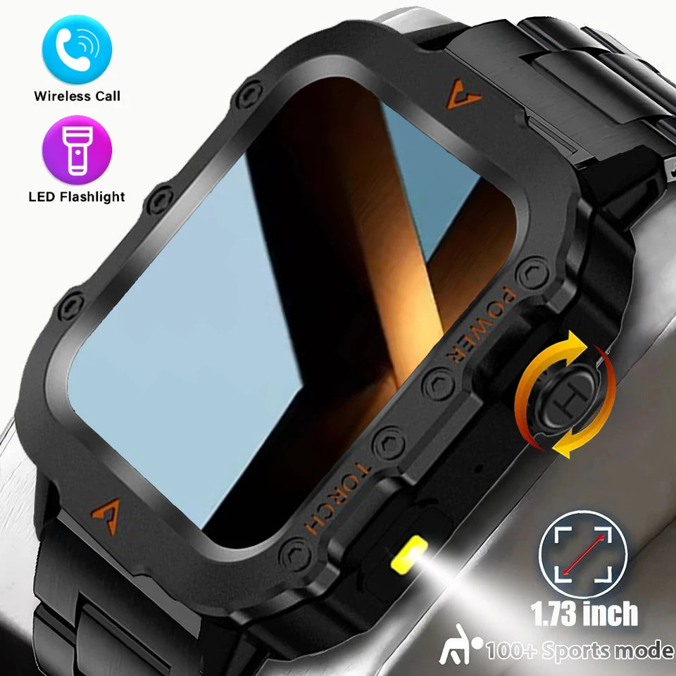 2025 New LED Men's Smartwatch 1.73" Screen Bluetooth Answer Call Smartwatch Multi Sport Modes Health Monitoring Fitness Watches