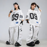 Boys Hip Hop Mesh T-shirt Cargo Pants Girls K-pop Street Dance Sweatshirt Costumes Child Clothes Sets Kids Teens Jazz Streetwear