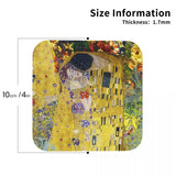 The Kiss By Gustav Klimt Coasters Kitchen Placemats Non-slip Insulation Cup Coffee Mats For Decor Home Tableware Pads Set of 4