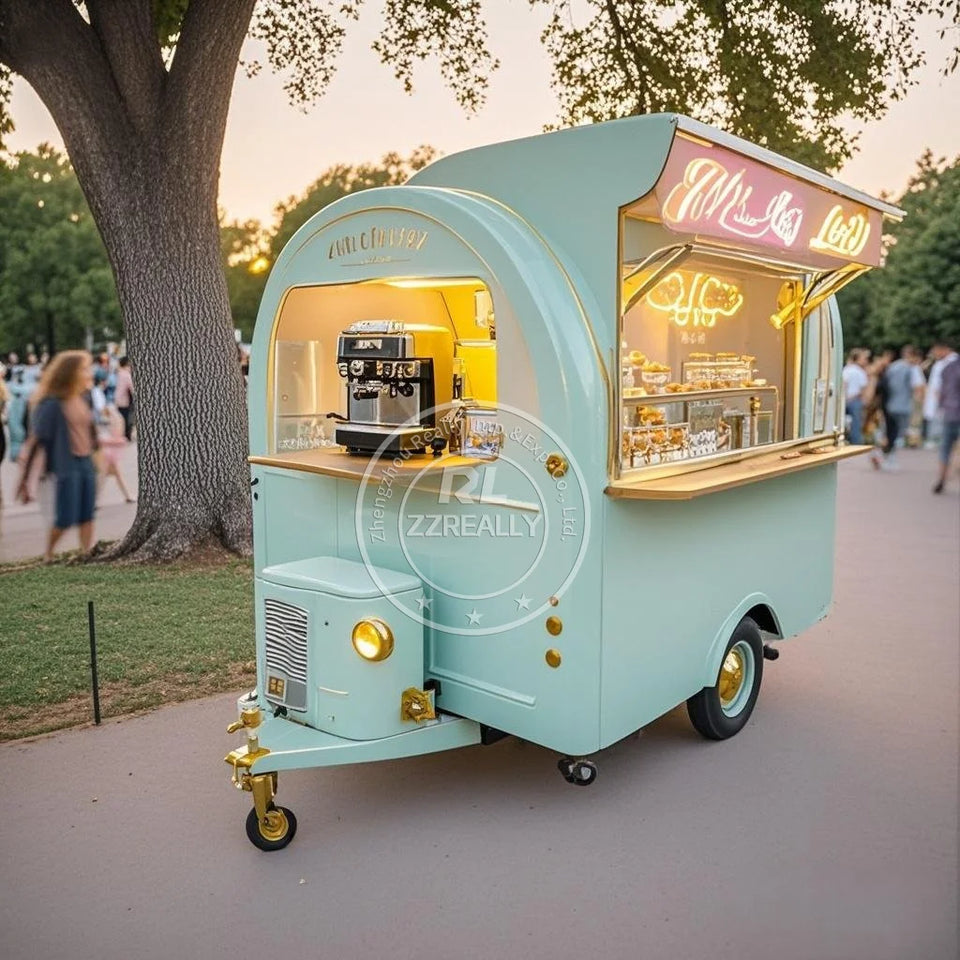 Customized Food Trailer Mobile Food Kiosk Truck Mobile Kitchen Trailer for Hamburger Cart Fast Food Truck with DOT Certification