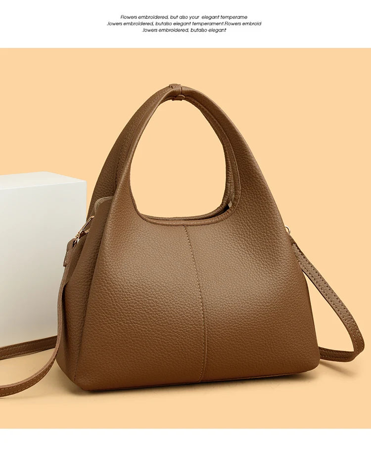 Luxury Casual Tote Women Bag High Quality Leather Ladies Handbag Shoulder Crossbody for Women 2025 Large Vintage Bags Sac A Main