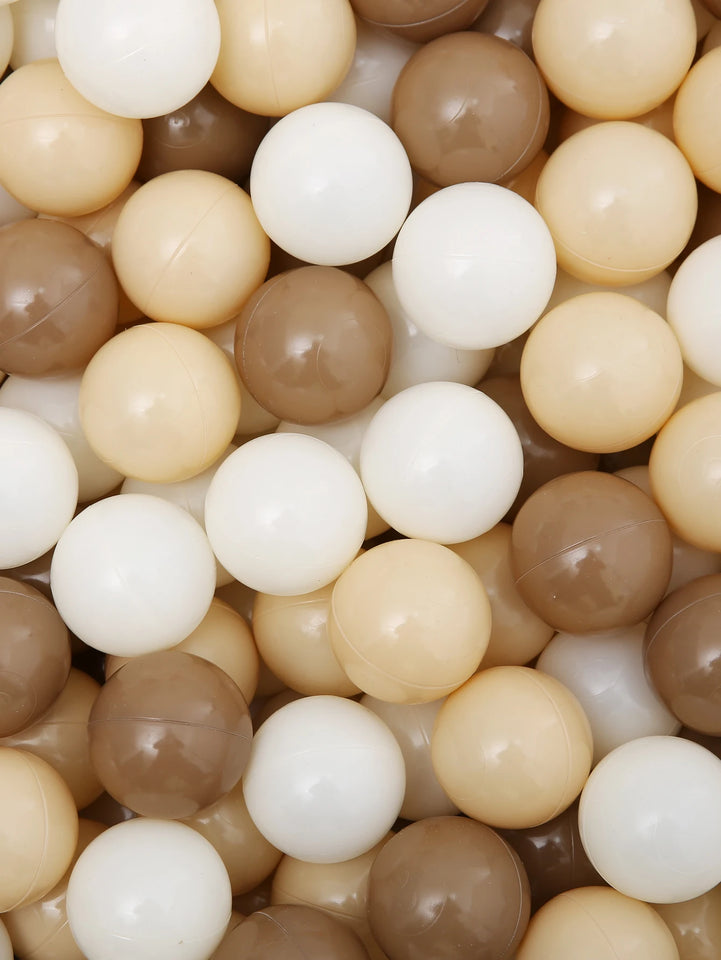 5.5CM 50/100pcs Soft Ball Pit Ball Crush Proof Plastic Balls With Reusable Net Bag for Kids Coffee Beige Cream Brown Mix Colours