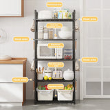 5-Shelf Adjustable Storage Shelves Heavy Duty Rack Storage Shelving Unit 66 Lbs Capacity Organizer for Kitchen,Garage,Bathroom