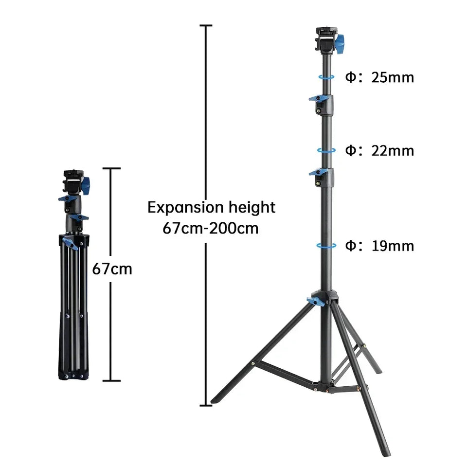 200/170/150/55cm Selfie Tripods Aluminum Light Stand For Phone Stand Mount Digital Camera Tripod With Clip Bluetooth Controller