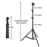 200/170/150/55cm Selfie Tripods Aluminum Light Stand For Phone Stand Mount Digital Camera Tripod With Clip Bluetooth Controller