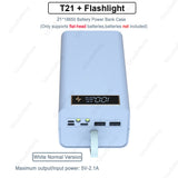 DIY Shell Case 18650 Battery Storage Box Holder USB 21*18650 Power Bank Battery Box Support Quick & Wireless Charger
