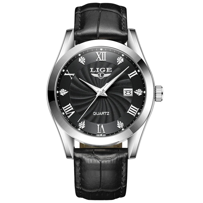 LIGE New Luxury Watch for Men Military Leather Man Wristwatch Quartz Clock Waterproof Luminous Date Week Men's Watches Reloj+box