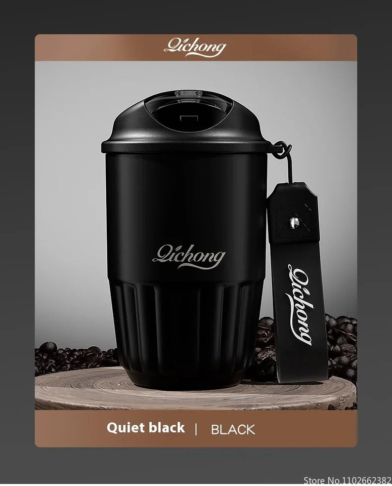 410ml Ceramic Liner Thermos Coffee Cup Double Wall Stainless Steel Vacuum Insulated Thermos For Coffee Thermal Mug Tumbler Gift