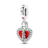 Red Series 925 Sterling Silver Koi Firecracker Dragon Heart Mushroom Coffee Machine Charm Fit DIY Bracelet Necklace Niche Gifts