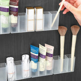 Wall Mounted Compartment Clear 3 Squares Storage Box No Punching Required Suitable for Storing Small Items 1/2/3/4/5/6Pcs