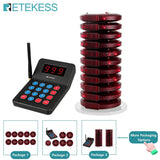 RETEKESS T119 Wireless Restaurant Paging System Coaster Vibrater Buzzer Receiver 2-Way Charge for Cafe Food Trucks