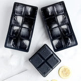 Ice Cube Tray Silicone Ice Ball Freezer Mold Square Ice Cube Maker with Lid 4/6/8 Grids for Whiskey Cocktail Coffee Accessories