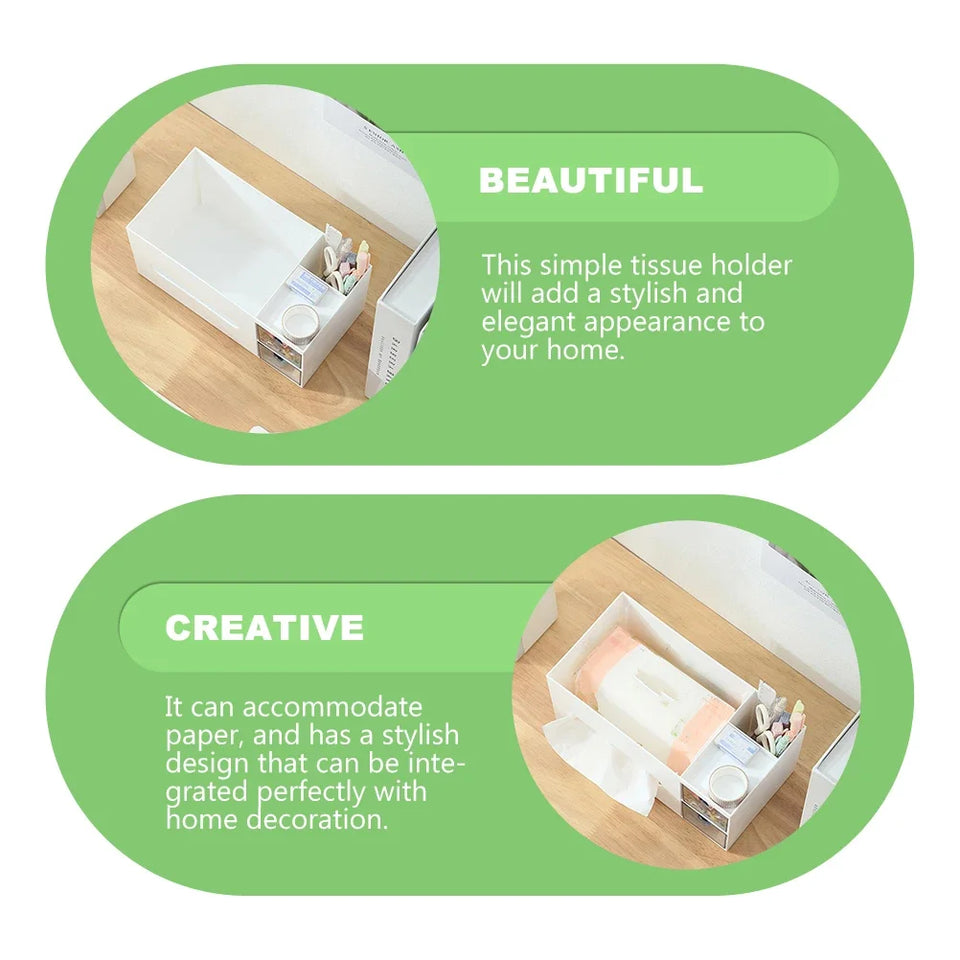 Tissue Box Napkin Holder Remote Control Storage Desk Organizer Office Multifunctional Sundries Stationery Ontainer Storage Home