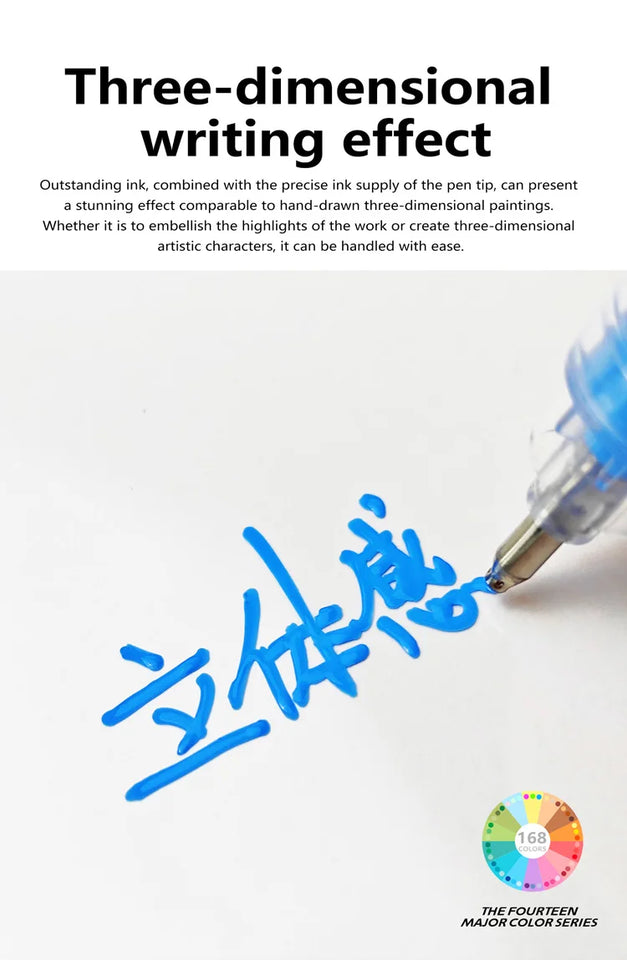 GuangNa 12 Colors/box Direct Liquid Hardhead High-gloss Acrylic Marker, for Student Notebook Writing, DIY Painting Graffiti