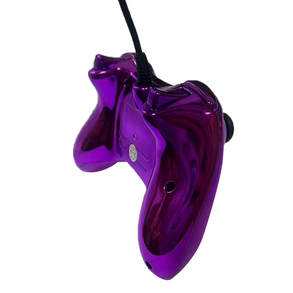 Wired Game Controller with Sleek Electroplated Finish – USB Gaming Peripheral, Compatible with Xbox 360 & PC