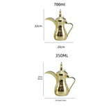 Golden Arabic Coffee Pots, ,Hot Water long-mouthed Tea Kettle Coffee Maker, Narrow Teapot 500/700ML 304 Stainless Steel
