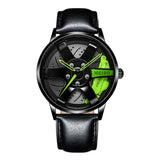 New Top Men Stainless Steel Watches Mens Car Wheel Hub Leather Quartz Watch For Male Military Sport Watch Relogio Masculino Hot