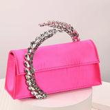 Luxury Diamond Evening Bag Clutch Satin Women Designer Handbags Crystal Silk Shoulder Crossbody Bags for Women Wedding Box Bag