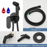 ULA Brass Bidet Faucet Black Toilet Faucet Handheld Toilet Bidet Sprayer Set Hygienic Shower Hot Cold Water Mixer Shower Head