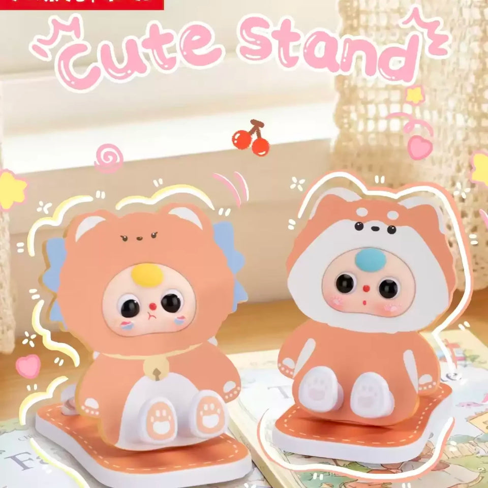 Baby Three Foldable Phone Stand Blind Box Cute Animal Desktop Holder For Watching TV Desk Decor Surprise Collectible Toy
