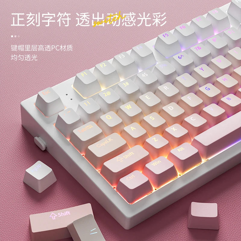 132 Keys Gradient backlit RGB Keycaps For Cherry Mx Switch Mechanical Gaming Keyboard OEM Profile PBT Keycap ISO Layout Key caps
