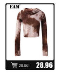 [EAM] Black Irregular Knot Sweatshirt New Stand Collar Long Sleeve Women Big Size Fashion Tide Spring Autumn 2026 1DJ1848