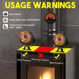 6 Blades Heat Powered Stove Fan Eco Quiet Black Log Wood Burner Fireplace Eco-Fan Winter Home Warm Efficient Heat Distribution