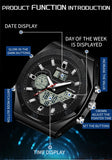 SANDA G Style Digital Men Watches Dual Display Three Time Waterproof Shock Sports Watch Military Countdown Male LED Quartz Clock