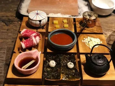 Creative Jiugongge Molecular Cuisine Western Restaurant Plate Dessert Wooden Tableware Restaurant Dim Sum Plate Barbecue Plate