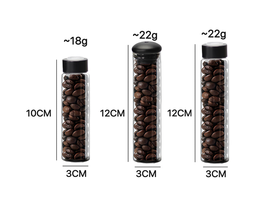Coffee Beans Storage Container Display Rack Walnut Tea Tube Bottle Glass Espresso Coffee Accessories Tool Barista Coffeware Sets