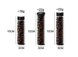 Coffee Beans Storage Container Display Rack Walnut Tea Tube Bottle Glass Espresso Coffee Accessories Tool Barista Coffeware Sets