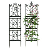 71 inch Garden Trellis Decorative Outdoor Tall Metal Fence Black Lattice Panel Yard Corner Décor for Climbing Plant Flower