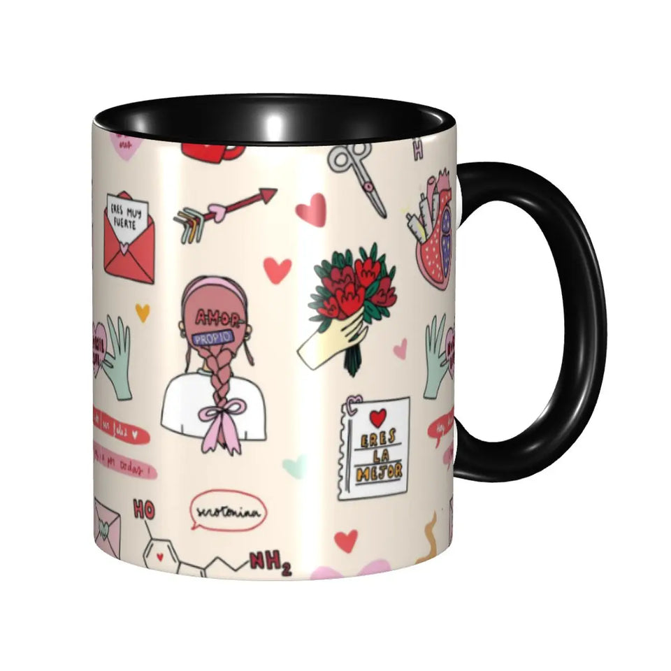 Pink Doctor Nurse Coffee Mugs DIY Customized Enfermera En Apuros Ceramic Milk Tea Mug Cup
