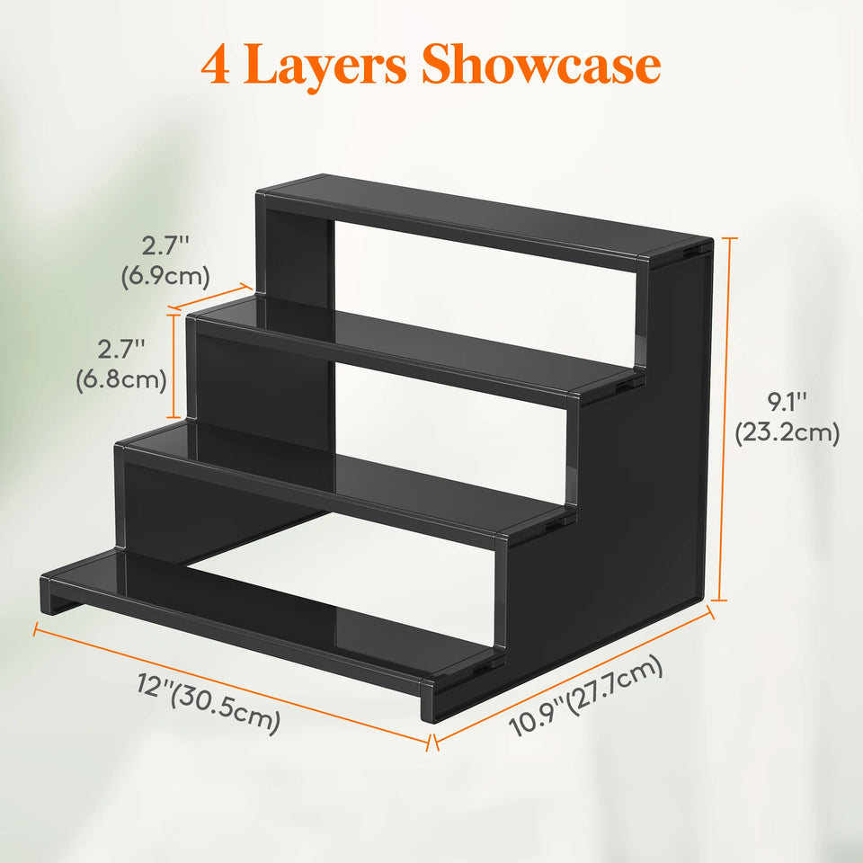 Dark Cologne Stand, Step Perfume Organizer, Tool-free Assembly, Display Stand Shelf for Fragrance, Skincare, Figurine, Dessert