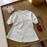 2025 Autumn Winter Girls' Outfit Vacation Children Letter Print Sweatshirt 2piece Set Skirt Casual Pullover Top 3y-10y Suit