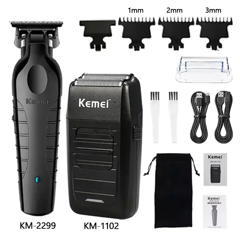 Kemei Electric Hair Clipper Kit Men's Hair Trimmer Machine Professional Hair Cutting Machine Clipper KM-2296 KM-2299 KM-1102