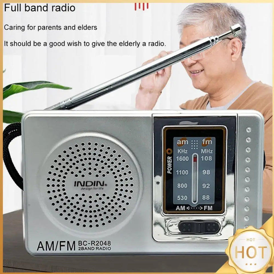 FM/AM Pocket Radio Player Telescopic Antenna Dual Band Music Player Radio Battery Powered Pocket Stereo Radio Built-in Speaker