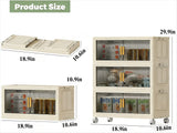 Collapsible Sturdy Storage Cabinet with Drawers and Wheels - Roomy Multi-purpose PP Organizer - Durable Storage Shelf