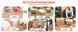 SucceBuy 6 Rolls 59M Transparent Tape BOPP Paper Packaging Sealing Tape with 6pcs Dispenser for Box Moving Packing, Shipping