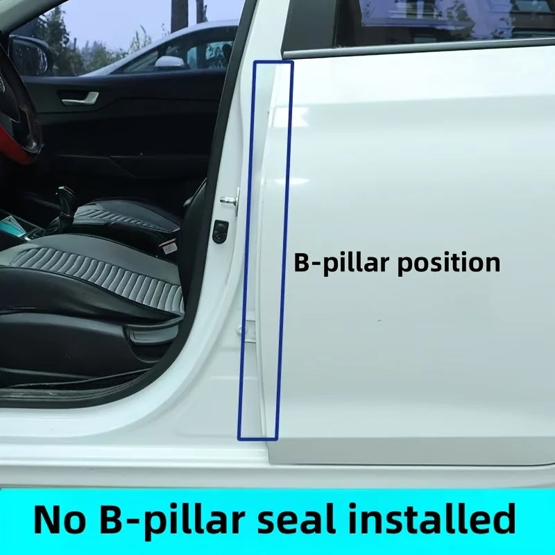 2pcs Car B-pillar Sealing Strip with Steel Bar Car Door Edge Seal Strip Car Rubber Weatherstrip Sound Insulation Sealing Strips