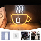 Coffee Super Bright Led Sign, Usb Connection Power Supply, Suitable For Coffee Shop Front Desk Business Decor, Coffee Neon Sign.