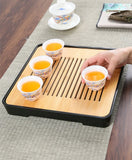 Bamboo Tea Tray Household Tea Set Accessories Small Tea Board Water Storage and Drainage Wet and Dry-use Tray Teaware Decorative