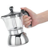 4 Cups Moka Pot Stainless Steel Coffee Pot Quickly Make Espresso Italian Coffee Machine Home Brewing Kettle for Electric Stove